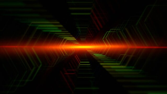 energievolle orange Lichtstrahlen, Geschwindigkeit, schnell, leuchten, Internet, moderne Technologie, visuelle Effekte,