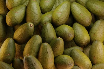 avocado top view in a market 3d render