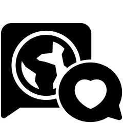 love earth black solid icon