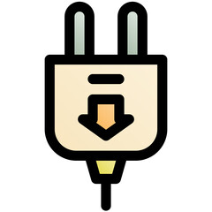 unplug black outline filled color icon