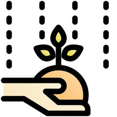 grow black outline filled color icon