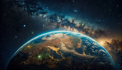 Obraz na płótnie Canvas illustration of Earth, view from space