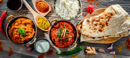 Hot madras paneer and vegetable masala with rice