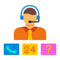 Call Center Flat Icon