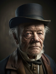 Fototapeta na wymiar Victorian Man Portrait-portrait of an elderly man-Generative AI