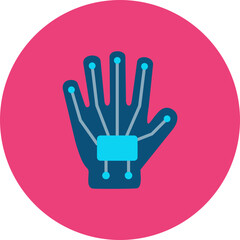 Wired Glove Multicolor Circle Flat Icon