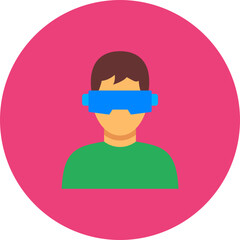 Vr Multicolor Circle Flat Icon
