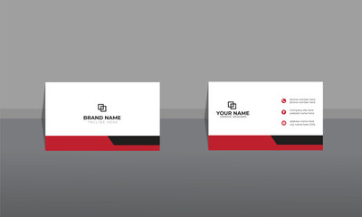 white black and red color business card template