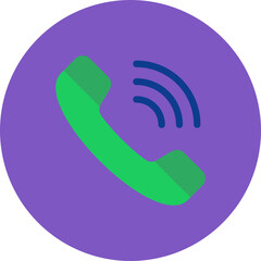 Phone Call Multicolor Circle Flat Icon