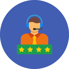 Rating Multicolor Circle Flat Icon