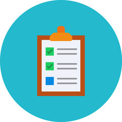 Checklist Multicolor Circle Flat Icon