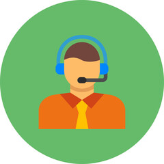 Customer Service Agent Multicolor Circle Flat Icon