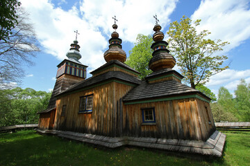 Wooden orthodox church of Saint Michael Archangel in village of Swiatkowa Mala, Low Beskids, Poland