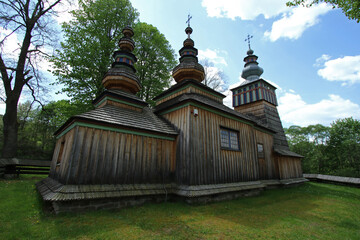 Wooden orthodox church of Saint Michael Archangel in village of Swiatkowa Mala, Low Beskids, Poland