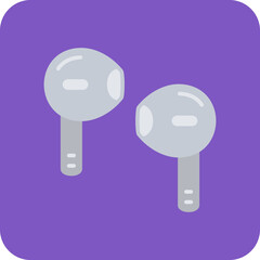 Earbuds Multicolor Round Corner Flat Icon