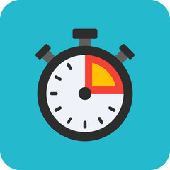 Stopwatch Multicolor Round Corner Flat Icon