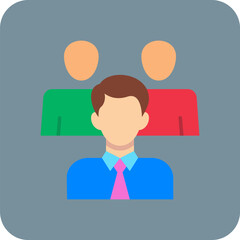 Leader Multicolor Round Corner Flat Icon