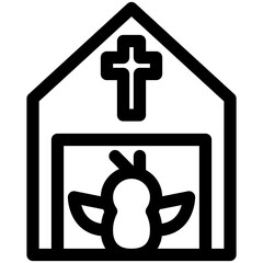 Obraz premium church black outline icon