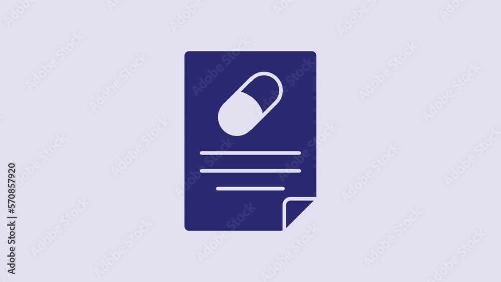 Canvas Prints blue medical prescription icon isolated on purple background. rx form. recipe medical. pharmacy or m