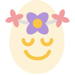flower crown flat icon