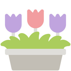 flower pot flat icon