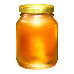 Honey Jar Isolated Detailed Hand Drawn Painting Illustration