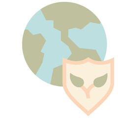 protect earth flat icon