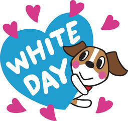 ジャックラッセルテリア犬　ホワイトデーイラスト