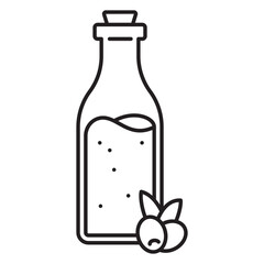 Olive oil linear icon. Extra virgin oil line symbol vector illustration.