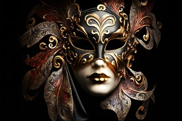 Gordijnen Elegant mask of venetian carnival 3d render made with Generative AI   © yuniazizah