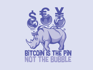 Illustration of a rhino with coin crypto currency