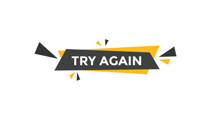 Try again button web banner templates. Vector Illustration