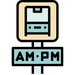 public transport black outline filled color icon