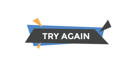 Try again button web banner templates. Vector Illustration