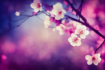 Obraz na płótnie Canvas pink cherry blossoms in the spring, Generative AI Art Illustration