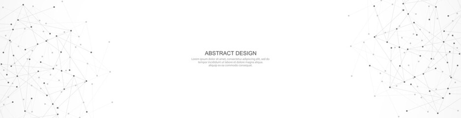 Abstract vector background and geometric pattern with connecting the dots and lines for banner design or header. Minimalistic vector texture for modern design