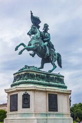 Fototapeta na wymiar Equestrian statue of Archduke Charles in Vienna Austria