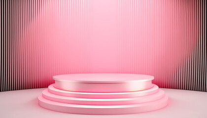 Podium Display with Pink Background Color Illustration