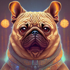 english bulldog wearing a hat