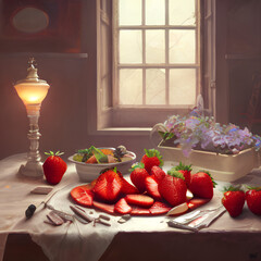 strawberries on a plate