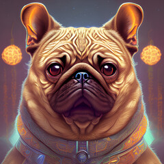 bulldog wearing sunglasses