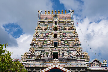 Mahe Seychelles 11.02.2023 The top outside part of the Hindu temple 