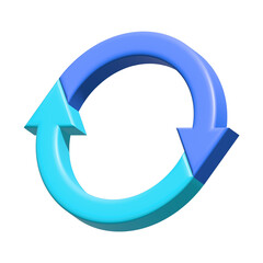 refresh 3d blue arrow icon