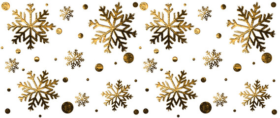 illustration of golden snowflakes with water drops