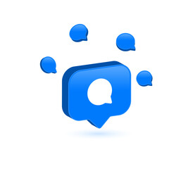 3d comment in speech bubble icon with 3d comments background. social media notification chat message icon chatting bubbles, post reactions for social network, 3d rendering, 3d illustration