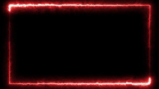 Abstract animated light Neon effect rectangle frame Loop background for presentation