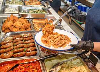 service with raw and cooked foods