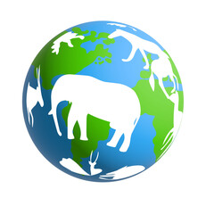 World Wildlife Day cutout png.Animal silhouette.Earth with Wildlife.Animals and Plants.Environmental vector
png.
