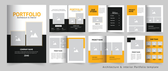 Naklejka na ściany i meble Portfolio or architecture portfolio design template