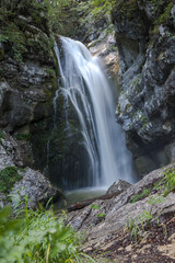 Summer in the Julian Alps - a waterfall in the Mostnica valley, near Lake Bohinj